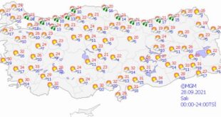 پیش بینی بارش باران در ده ها شهر ترکیه