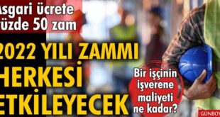 Önümüzdeki yıl asgari ücrete yüzde elli zam